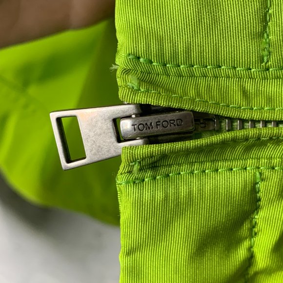 TOM FORD Silk Faille Shell Hooded Blouson Jacket Size 48 Green - Picture 8 of 10